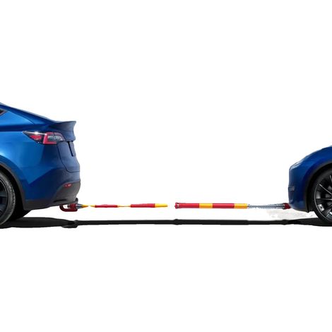 Poteau de remorquage robuste, capacité de charge 17637 lbs, force de traction 4409 lbs, construction en acier premium, adapté aux voitures et SUV, amortisseurs à ressorts absorbant les chocs (1/5)
