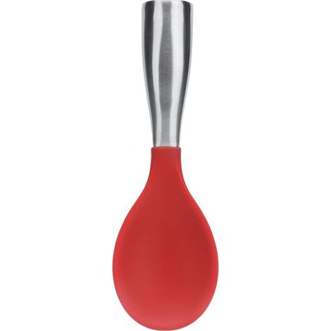 Cuillère à riz en silicone avec poignée en acier inoxydable et antiadhésive, idéale pour la maison ou le restaurant