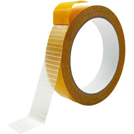 Hochleistungsfähiges, doppelseitiges Textilklebeband, 2,5 cm, selbstklebend, multifunktional, doppelseitig, transparentes Klebeband für (1/5)