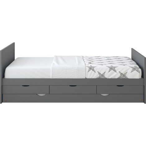 Sunny Eli Lit Gigogne Avec 3 Tiroirs De Rangement Gris, En Bois 2 Places - Sans Matelas - 206,5 X 97 X 75 Cm Pour Matelas: 90 X 200 Cm. (1/5)