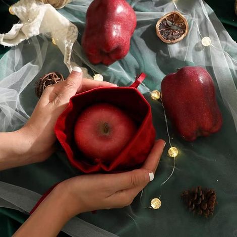 Lotto di 2 sacs de Noël avec cordon de serrage - Boîtes à pommes avec couvercle - Boîtes à bonbons de Noël - Boîtes cadeaux pour cookies de Noël (3) (1/4)