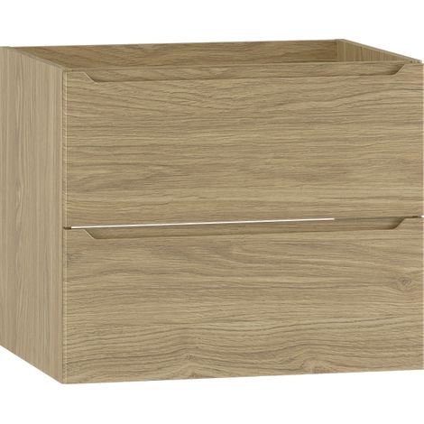 Waschtischunterschrank 60cm Viggo mit 2 Schubladen, Holzoptik