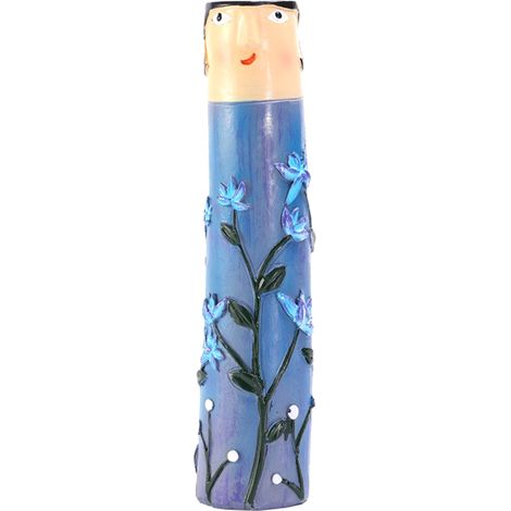 Vase Décoratif Main Modelé en Résine avec Sculpture Visage Humain, Pot pour Fleurs Séchées - Décoration d'intérieur Unique vase-A (1/2)