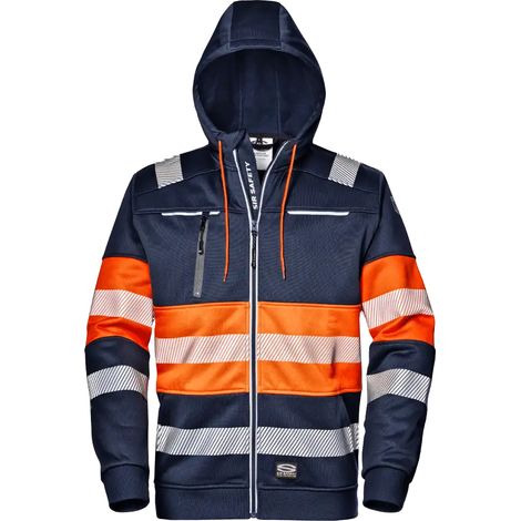 SIR SAFETY SYSTEM CONTRAST Sweat de travail haute visibilité bleu et orange Taille 3XL