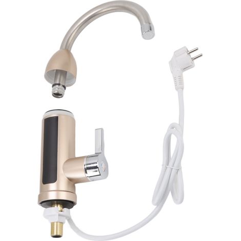 Robinet chauffant instantané 3000 W, robinet électrique rotatif pour eau chaude et froide, en acier inoxydable, pour cuisine et salle de bain, prise européenne 220 V