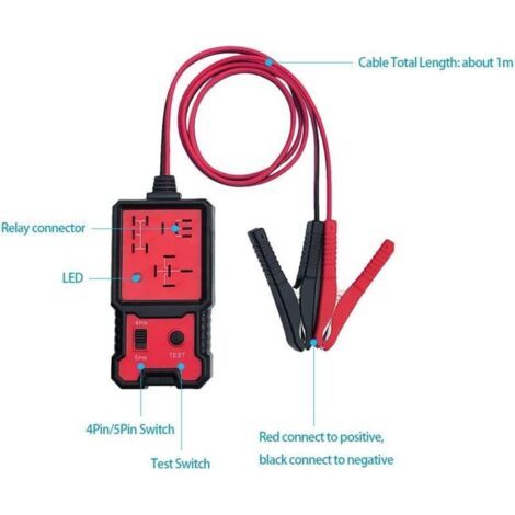 Testeur de Relais Electronique 12V Voiture Batterie Checker avec Clips Auto Relais Outil de Diagnostic (1/3)