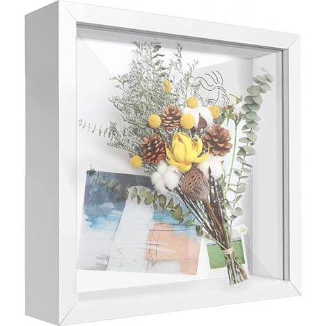 Cadre Profond 22x22 cm Cadre Photo Vitrine Boîte en Bois (1/5)
