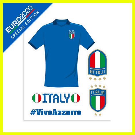 Adesivi Europei Euro 2020 Italia, 10 x 12 cm (1/4)