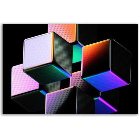 Tableau cubes lumineux futuristes