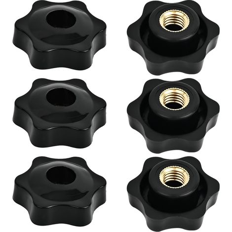 Écrous de serrage M10 x 38mm 6 pièces Écrous étoile poignée vis plastique Écrou à ailettes pour machines, systèmes, équipements de fitness, meubles, outils de machine (1/5)