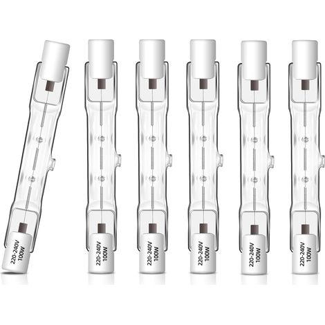 Lot de 6 Ampoule R7S 78mm 100W Dimmable Halogène 230V Blanc Chaud pour Projecteur