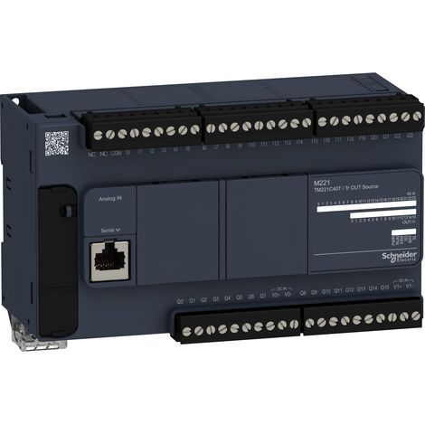 Modicon M221, contrôleur 40E/S PNP, port série, 24VCC - TM221C40T (1/2)