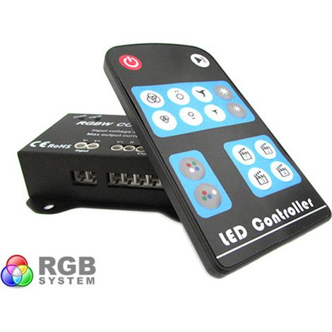 Centralina RGBW 4 Canali Controller RGB+W RGB Wireless Per Luci Striscia Bobina Led 12V 24V 16A RF104 (1/3)