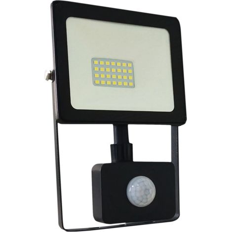 Proiettore a led NEOS con sensore presenza corpo in alluminio pressofuso e vetro di protezione temperato -20W - mm 160 x 115 x 50 / 4000K (1600 lm) / Nero (1/2)