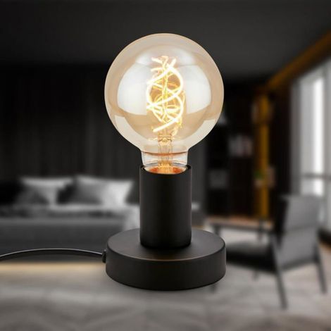 Lampe De Chevet - Douille E27 - 10 W Max - Design Rétro - Pour Bureau Ou Table - 100 X 90 Mm (1/4)