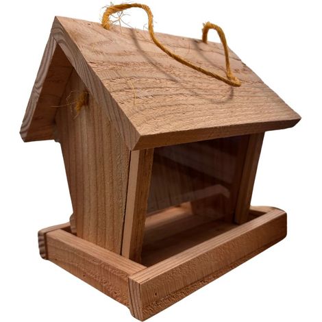 Mangeoire en bois de douglas pour oiseaux – Résistante aux intempéries – Facile à remplir – Dimensions 21x21x17cm – GRANGE – Sauvegarde58 (1/6)