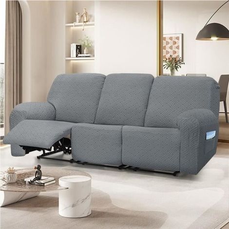 Housse Canapé Relax 3 Places,Housses de canapé Housse de chaise longue shiwares sofa Cover Tuiles vertes gris (1/4)