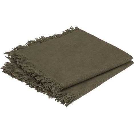 Lot de 2 Serviettes de Table "Maha" 40x40cm Vert Kaki (1/2)