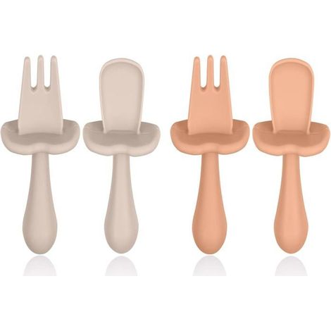 Cuillère pour bébé, 4 pièces couverts ergonomiques pour bébé, cuillère pour bébé, apprentissage idéal de la diversification aliment (1/5)