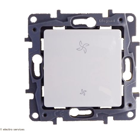 Legrand – Commande VMC va et vient – Finition blanche – Mécanisme 76mm – Tension 250V – Courant 10A – Coque de protection incluse (1/5)