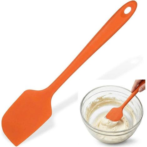 Hitzebeständiger Silikon-Spatel, flexibel, nahtlos, orange