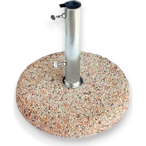 Base tonda per ombrellone in graniglia con tubo centrale in metallo - Ø 55 cm - Tubo Ø 55/52 mm - 35Kg (1/5)