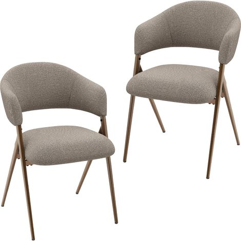 Smartue  Set da 2 sedie da pranzo – Imbottite, schienale ergonomico, design vintage, sedie per cucina e sala da pranzo, Marrone (1/5)
