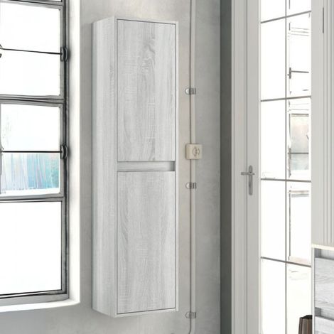 Colonna da bagno sospesa 35x150H cm colore rovere grigio ghiaccio - Foltin