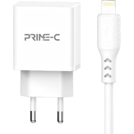 Kit chargeur secteur Apple avec adaptateur USB-C simple, 20 W, connecteurs USB-C vers USB-L, blanc, broches européennes + câble de données de 1 mètre (1/2)