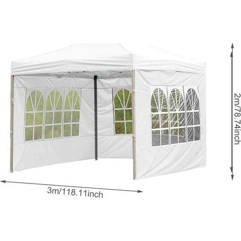 Waterproof folding party tent, garden shelter with rain cover, white outdoor marquee, water-resistant canopy for parties and camping (1/4)