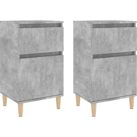 Maison Exclusive - Comodini 2 pz Grigio Cemento 40x35x70 cm (1/5)