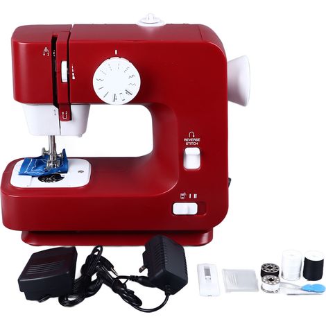 Machine à coudre pour débutants, 12 motifs de points préréglés, fonctionnement facile, machine à coudre pour enfants avec accessoires (1/4)