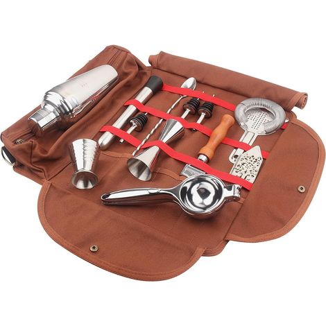 Kit de herramientas para camareros, bolso de hombro portátil para exteriores, kit de viaje para camareros (marrón, solo bolso) (1/5)