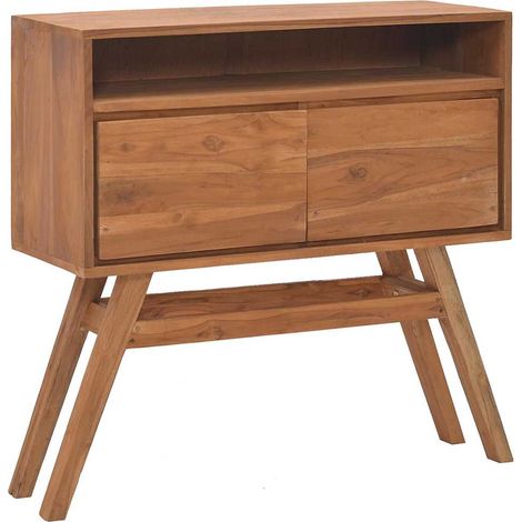 vidaXL Table console 80x30x80 cm Bois de teck solide (1/5)