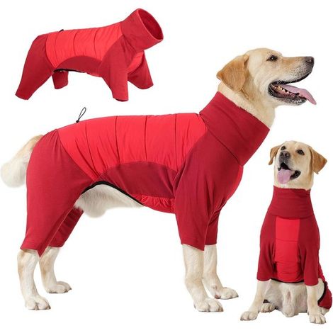 Abrigo para perros - Cálido y cortavientos - Con correas para los hombros - Apto para perros pequeños, medianos y grandes - Gris - Talla M (1/5)