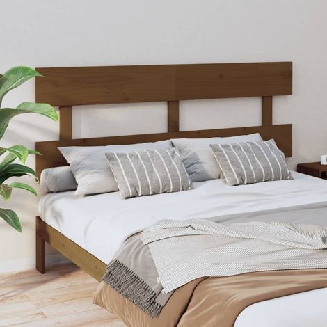 Cabecero de cama madera maciza de pino marrón miel 154x3x81 cm vidaXL (1/5)