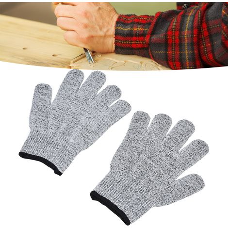 Gants de jardinage ManoMoto long manchette lavable machine anti-feuille flexible résistant coupe [Maille nylon, Spandex, Gris bord noir] (Paire 2) (1/5)