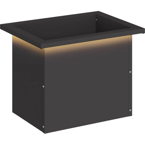 Jardinera para jardín con luces LED Negro 30 x 40 x 30 cm Acero vidaXL (1/5)