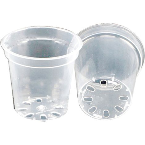 1 pot de fleurs transparent en plastique rigide, épais et haute transparence, effet pierre, pour orchidées dendrobium et plantes grasses (1/5)