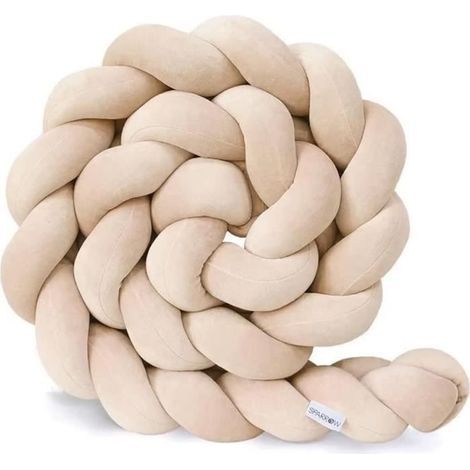 Tour de lit bébé tressé 3,5m – Coton PP épais et doux – Anti-collision pour lit – Lavable en machine à 30°