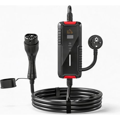 Câble de recharge Type 2 classic noir 6 à 16 A avec écran en pC (1/5)