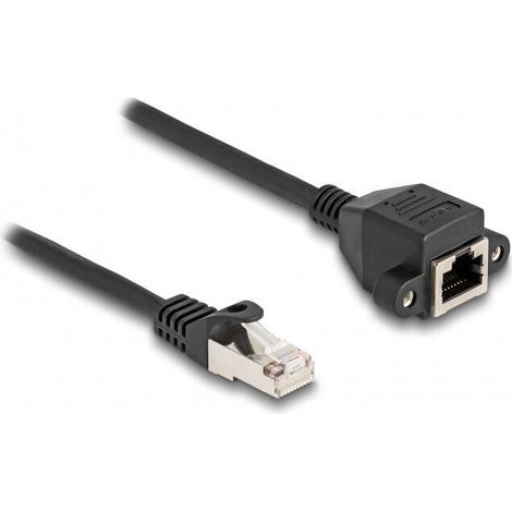 Delock 80192 cable de extensiÓn rj50 macho a hembra s/ftp 0,5 m negro (1/3)