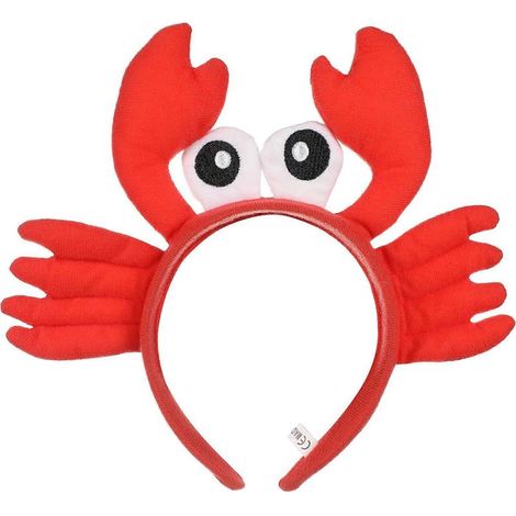 Rote Plüschkrabben-Haarreifen, kreatives Haarband mit einer großen Krabbe mit riesigen Augen, bezaubernde Haarreifen, dekorativer Kopfschmuck, lustige Geschenke, Zubehör und Dekorationen - 2520C (1/4)