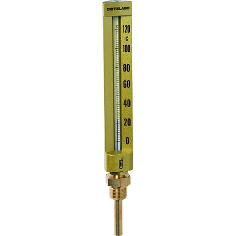 Thermomètre industriel droit - 15x21 - Grand modèle 200mm Sonde long 100mm - de -30 à +50°C