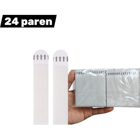 ruban adhésif double face magic frame fixation invisible sans perçage adhésif double face résistant convient à tous types de murs facile à retirer dimensions 19 x 92 mm côté velcro blanc 24 pièces (1/5)