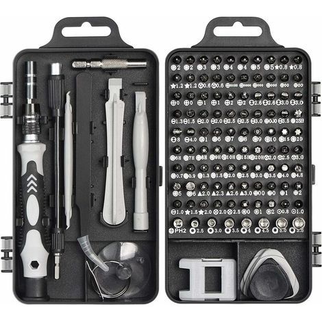 Kit Tournevis de Précision, Faireach Jeu de Tournevis Outils de Réparation Professionnel 115 en 1 Set Tournevis Magnétique Multi-fonction pour Iphone Laptop Mac Montre Jouets Bijoux Lunettes Appareil (1/4)
