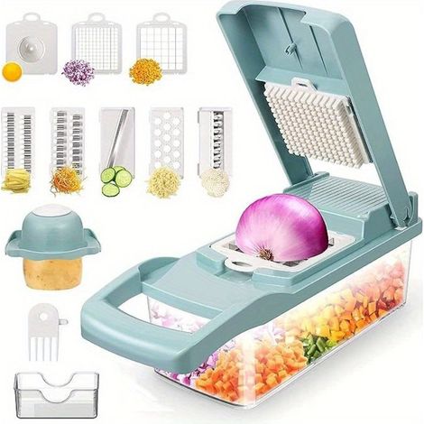 Hachoir à légumes, mandoline multifonctionnelle, coupe-légumes et fruits (1/2)
