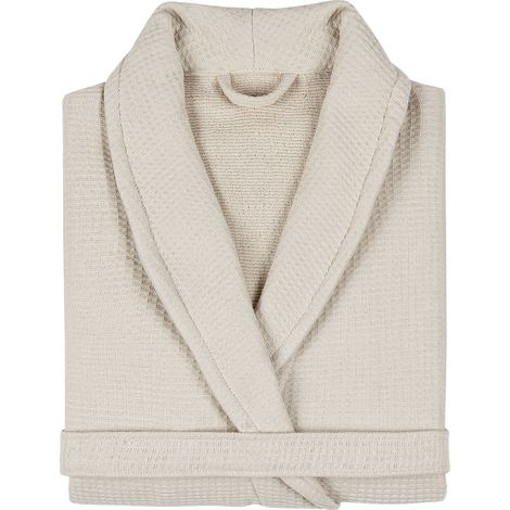 Peignoir nid d'abeille NATURAL col châle XL