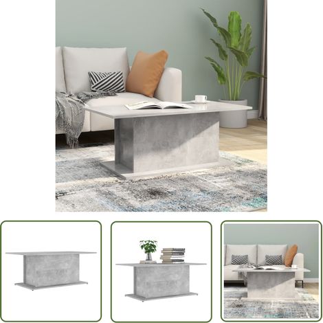 The Living Store Couchtisch Betongrau 102x55,5x40 cm Holzwerkstoff - Couchtisch - Holzwerkstoff - Betongrau - Wohnzimmertisch - Sideboard (1/5)