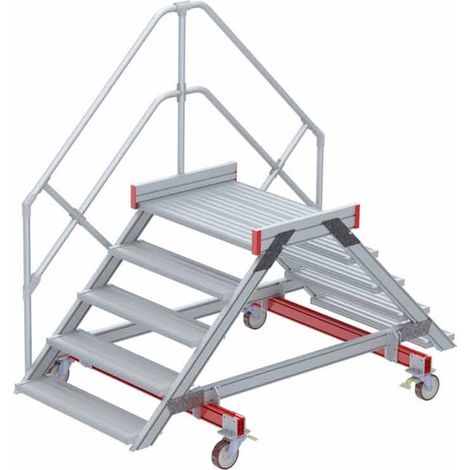 Euroline 512 mobiler Überstieg 45° Stufenausführung Alu gerieft Stufenbreite 1000mm 5 Stufen
